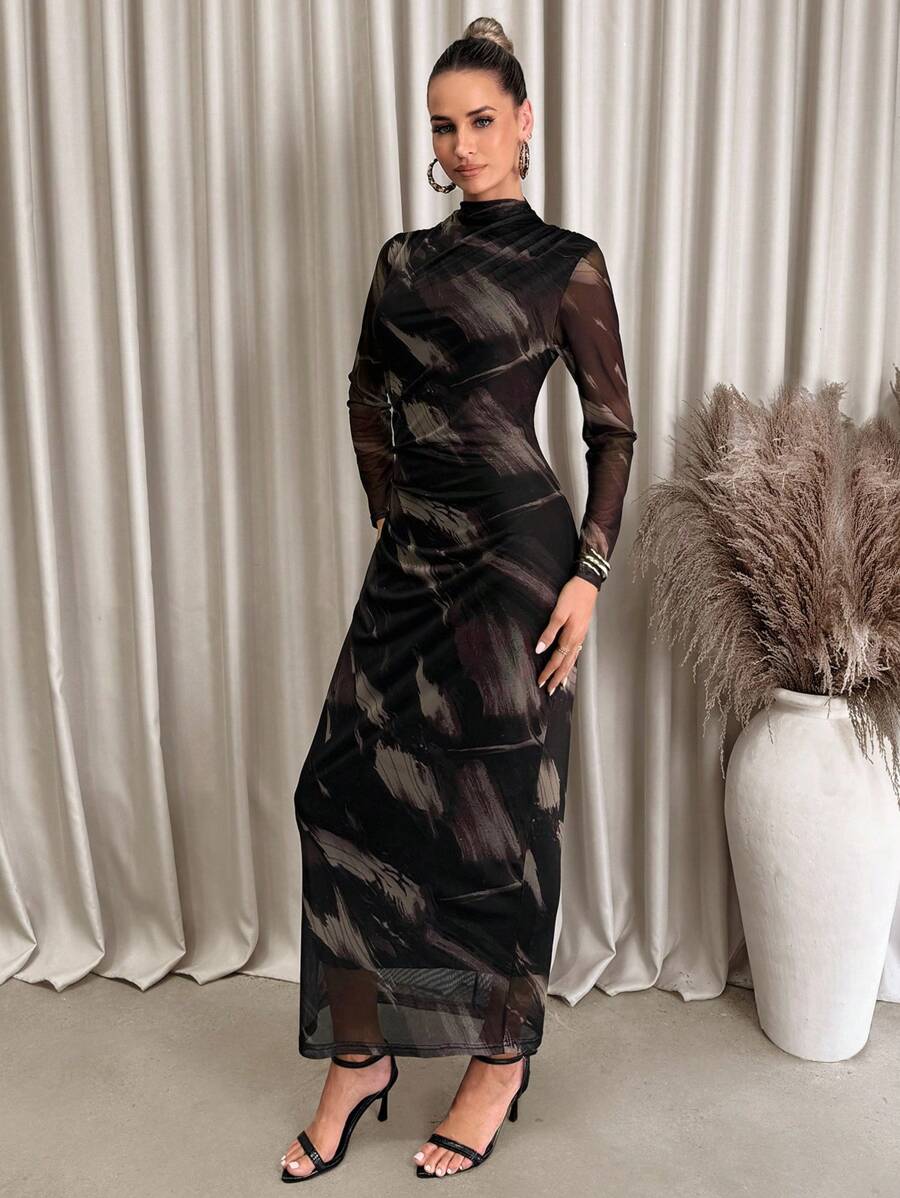 Vestido Nicole Abstract Noir