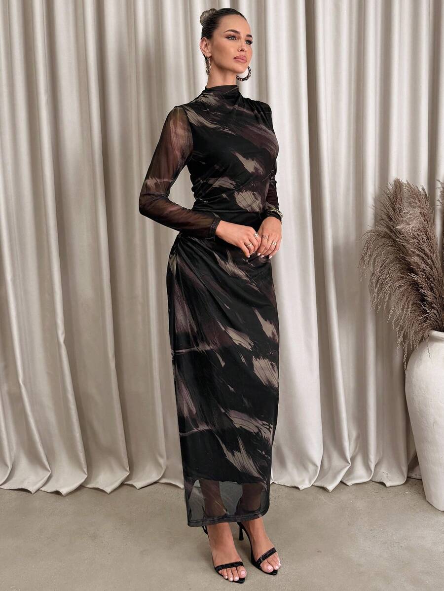 Vestido Nicole Abstract Noir