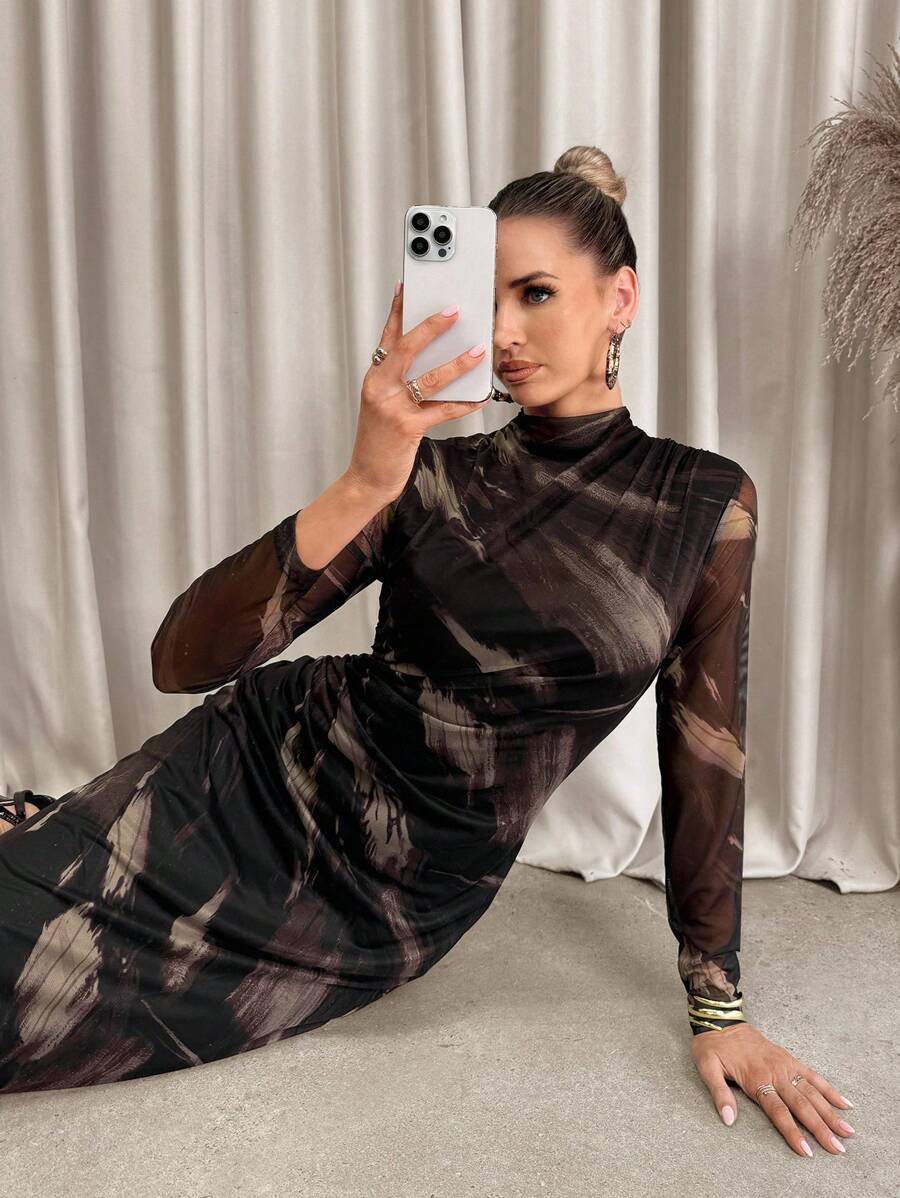 Vestido Nicole Abstract Noir