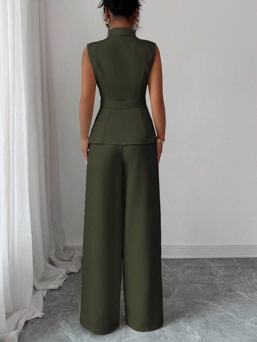 Conjunto Clara Elegante com Blazer Assimétrico e Calça