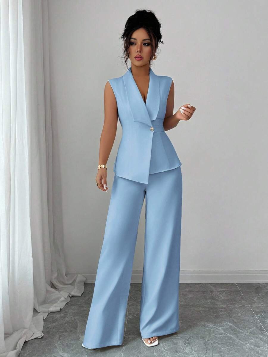 Conjunto Clara Elegante com Blazer Assimétrico e Calça