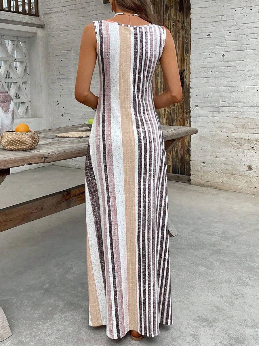 Vestido Helena Retrô Listrado