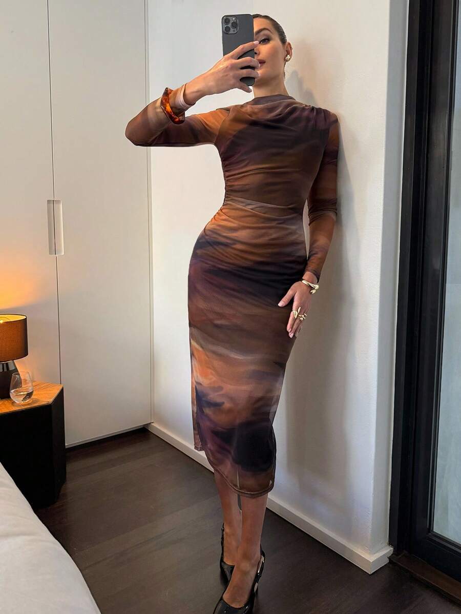 Vestido Nicole Abstract Noir