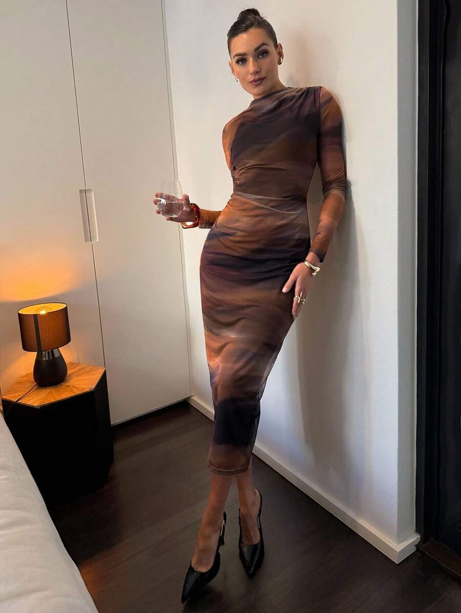 Vestido Nicole Abstract Noir