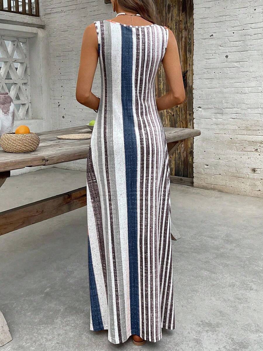Vestido Helena Retrô Listrado