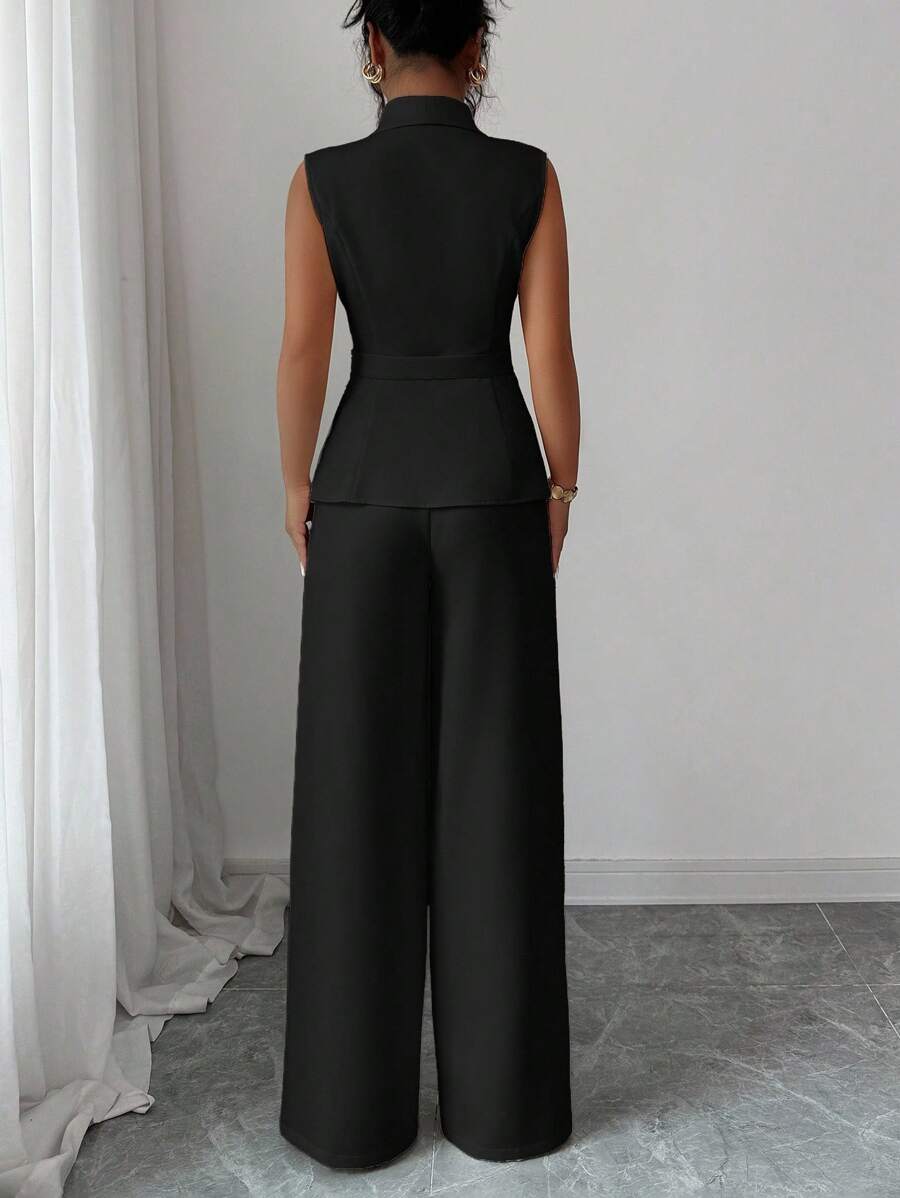 Conjunto Clara Elegante com Blazer Assimétrico e Calça