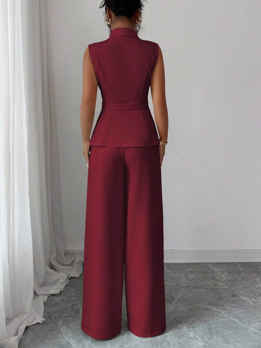 Conjunto Clara Elegante com Blazer Assimétrico e Calça