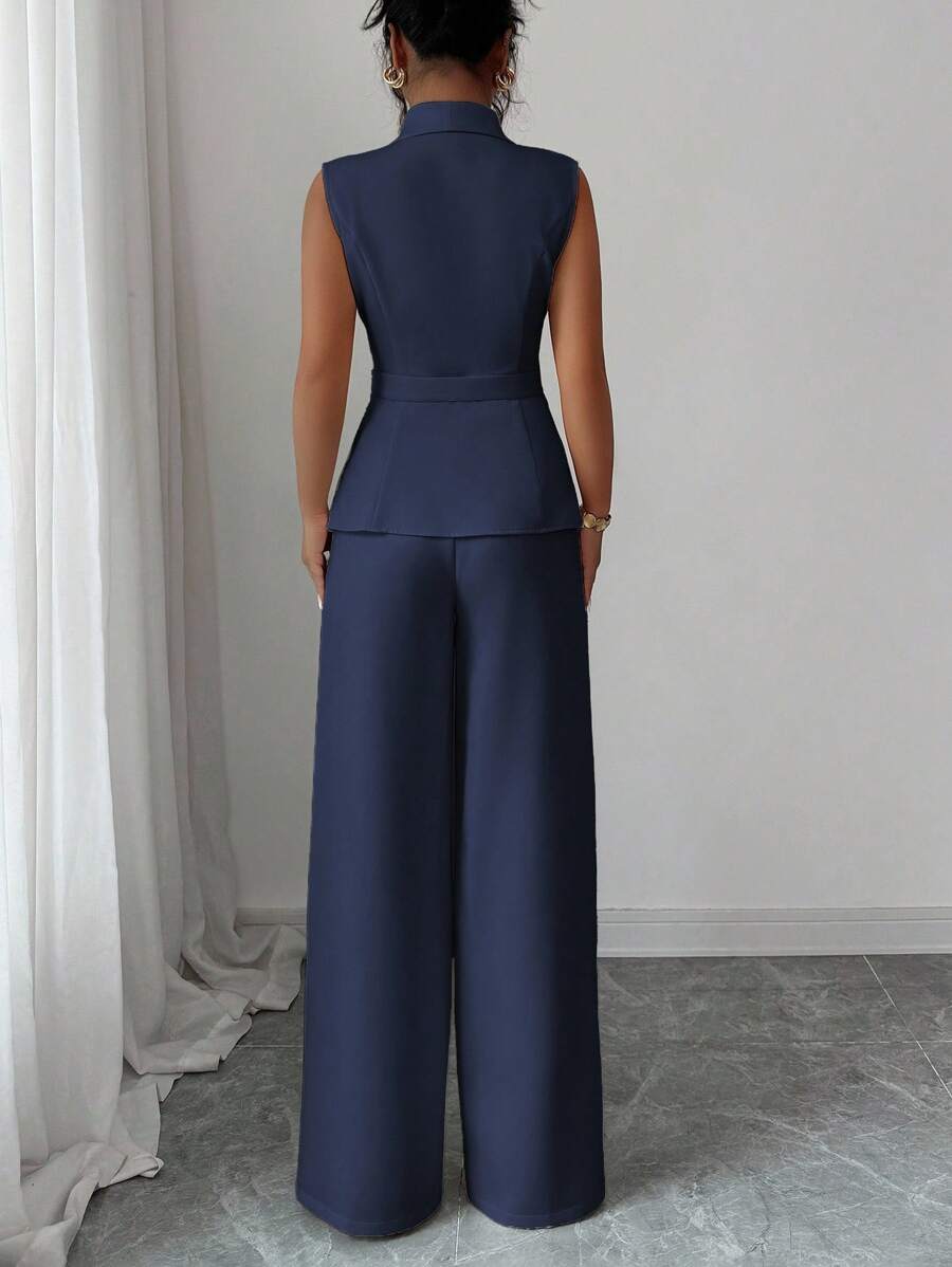 Conjunto Clara Elegante com Blazer Assimétrico e Calça