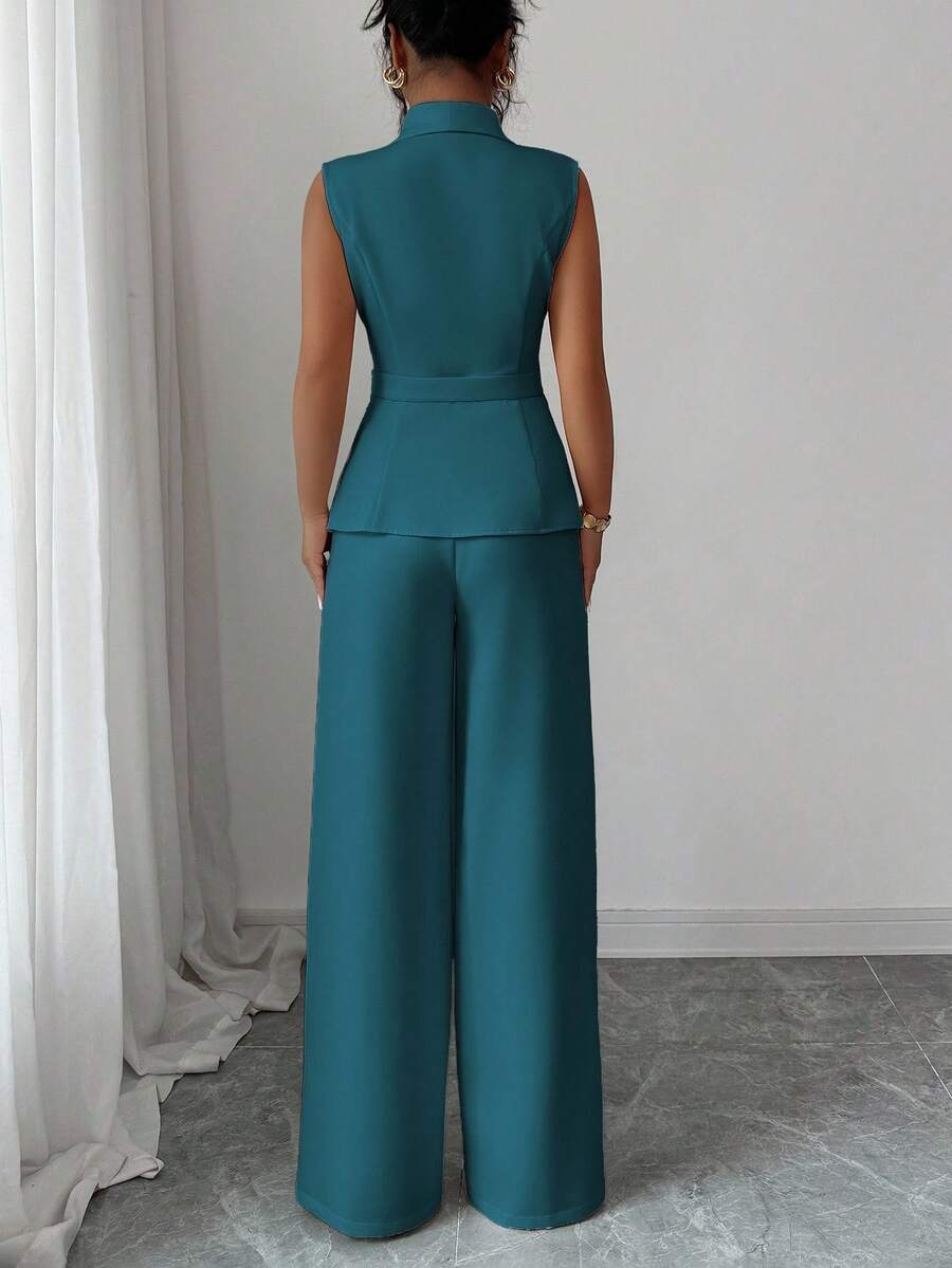 Conjunto Clara Elegante com Blazer Assimétrico e Calça