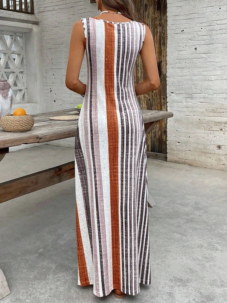 Vestido Helena Retrô Listrado