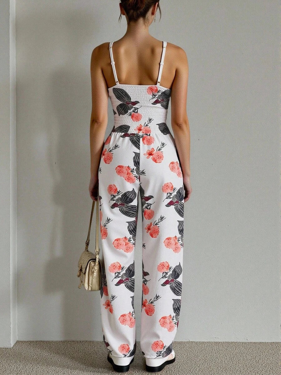 Macacão Lorena Floral Longo