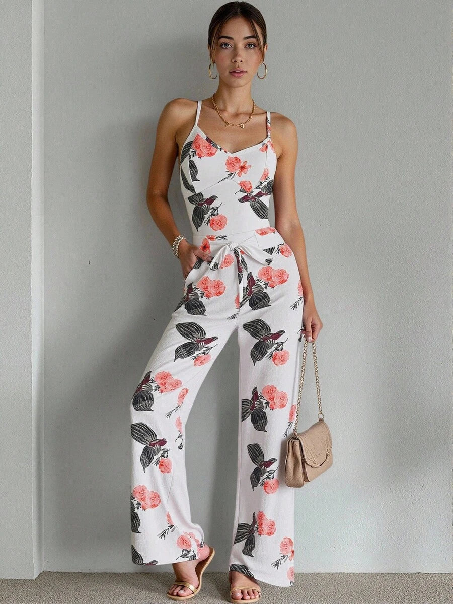 Macacão Lorena Floral Longo