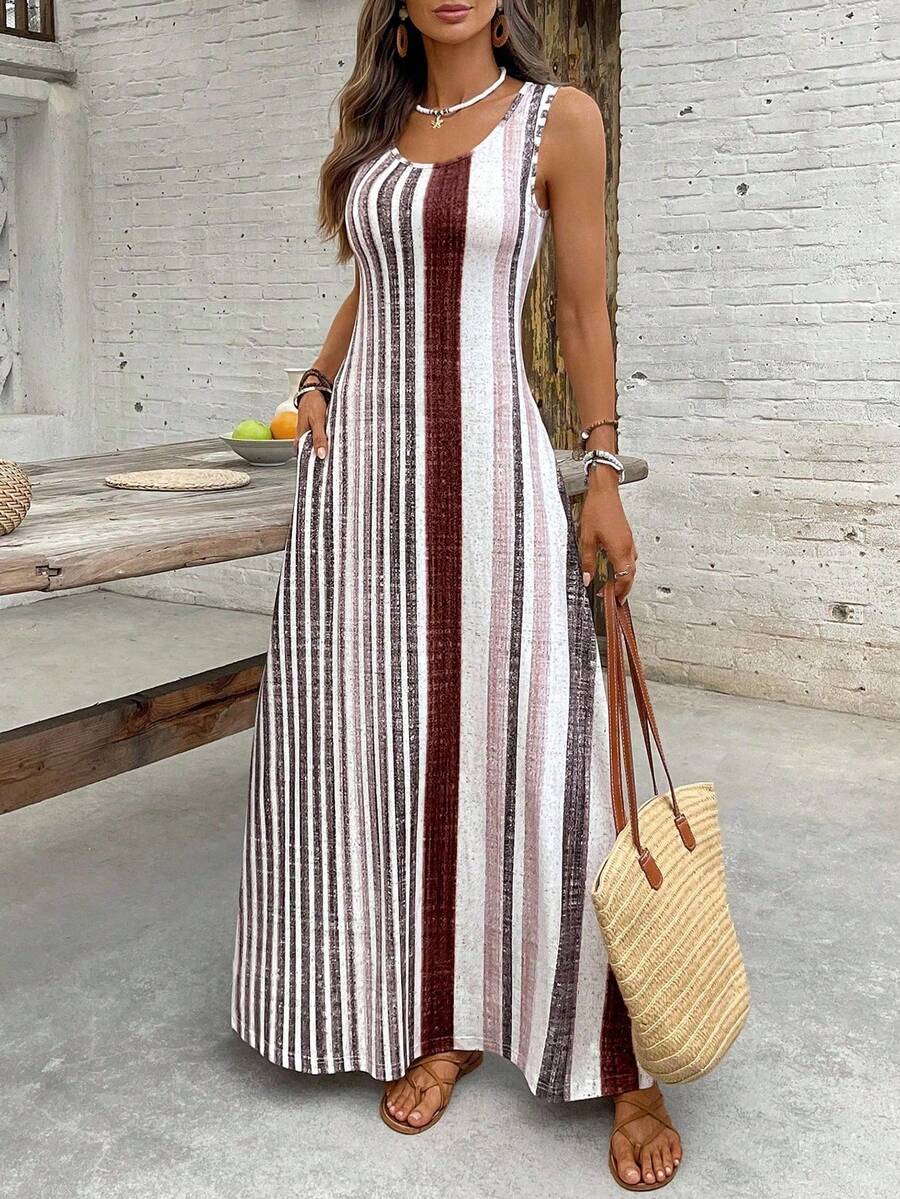 Vestido Helena Retrô Listrado