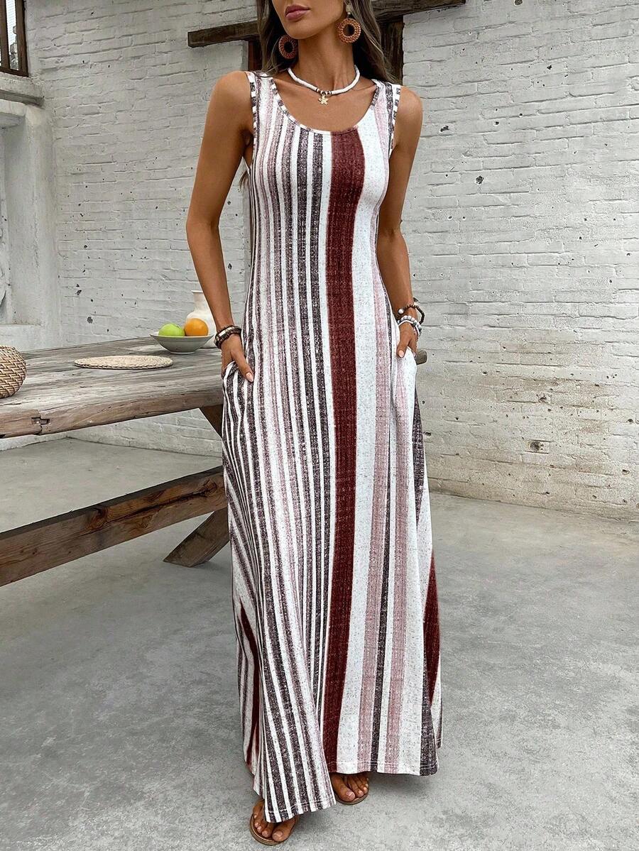 Vestido Helena Retrô Listrado