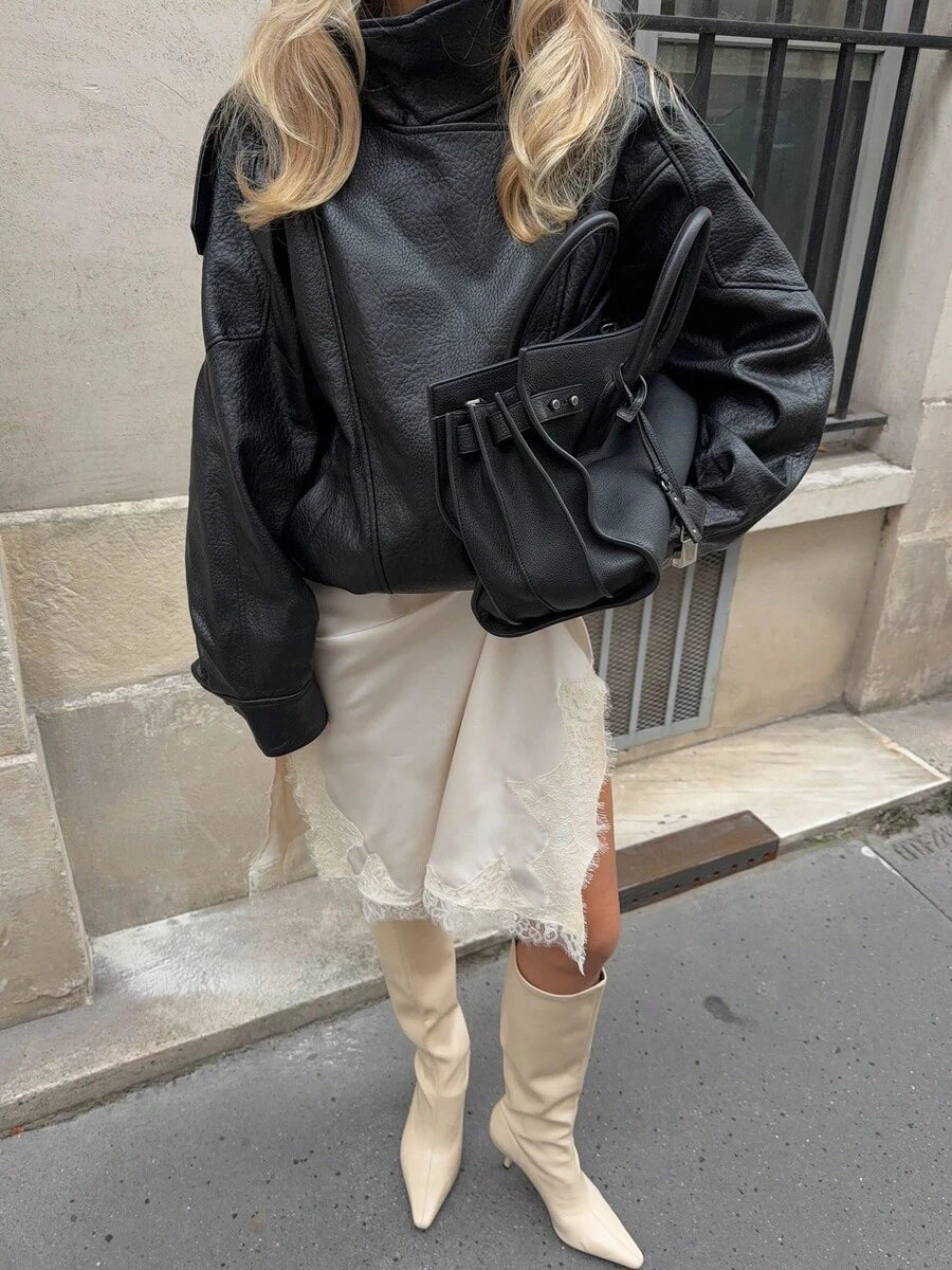 Jaqueta Camelia Leather Oversized