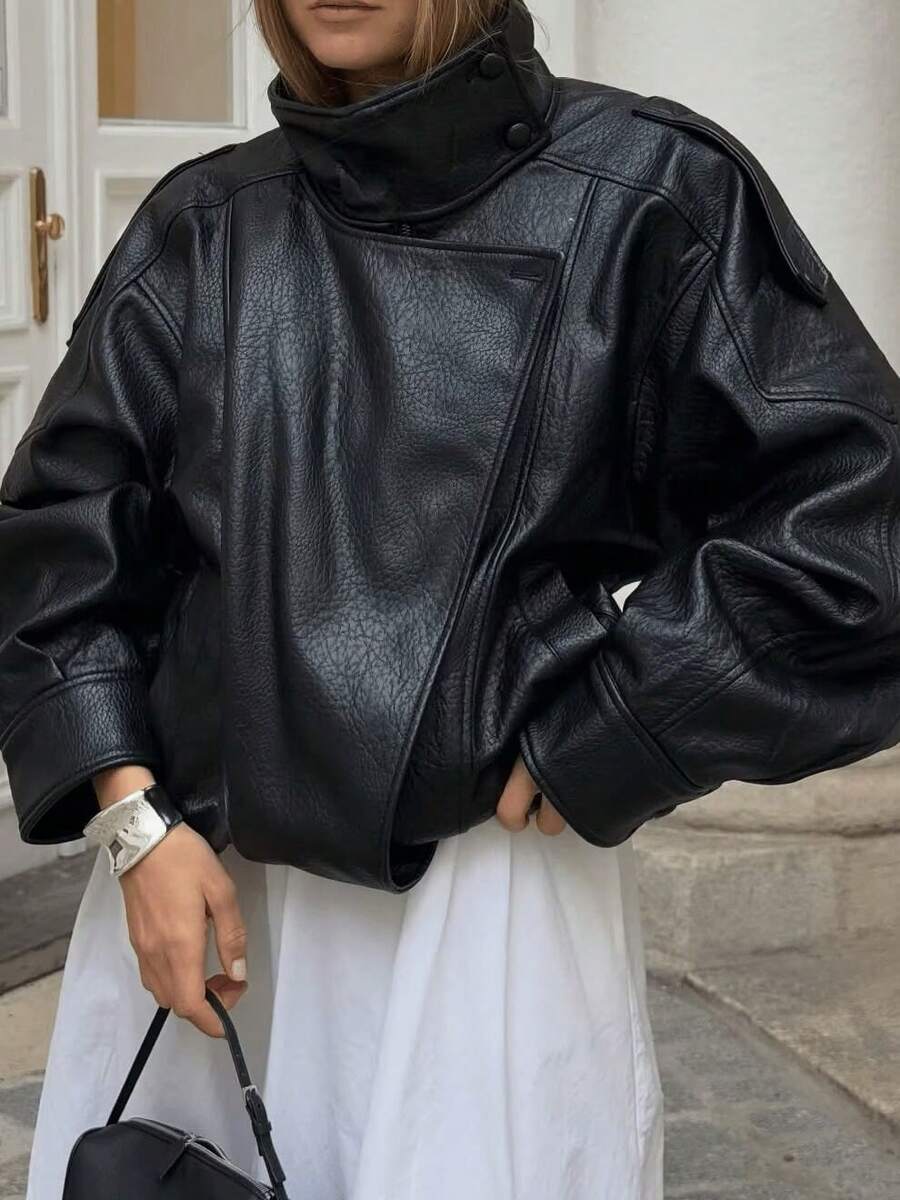 Jaqueta Camelia Leather Oversized