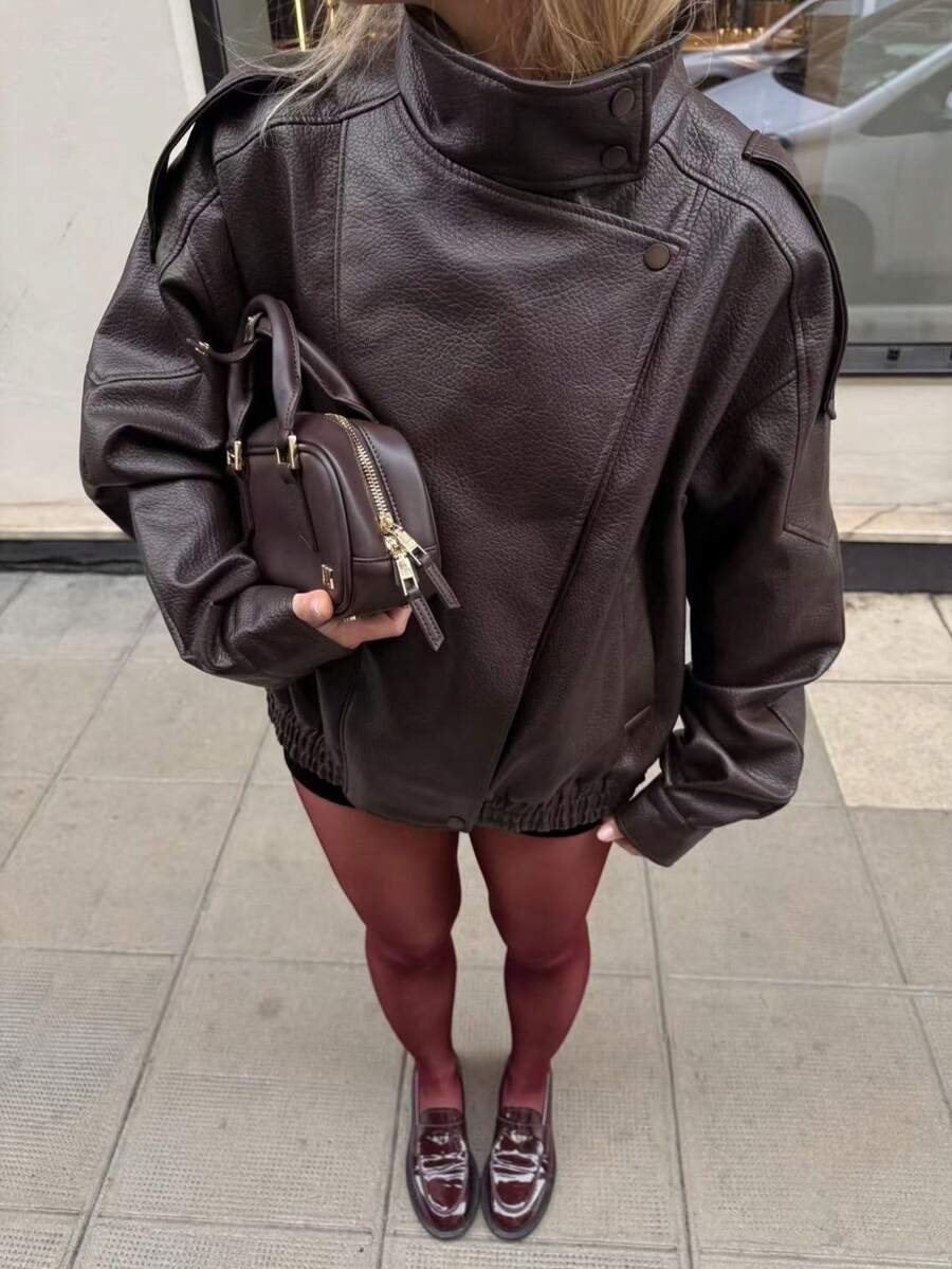 Jaqueta Camelia Leather Oversized