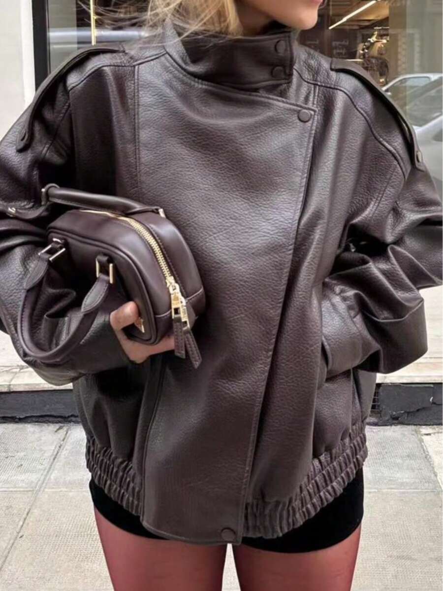 Jaqueta Camelia Leather Oversized
