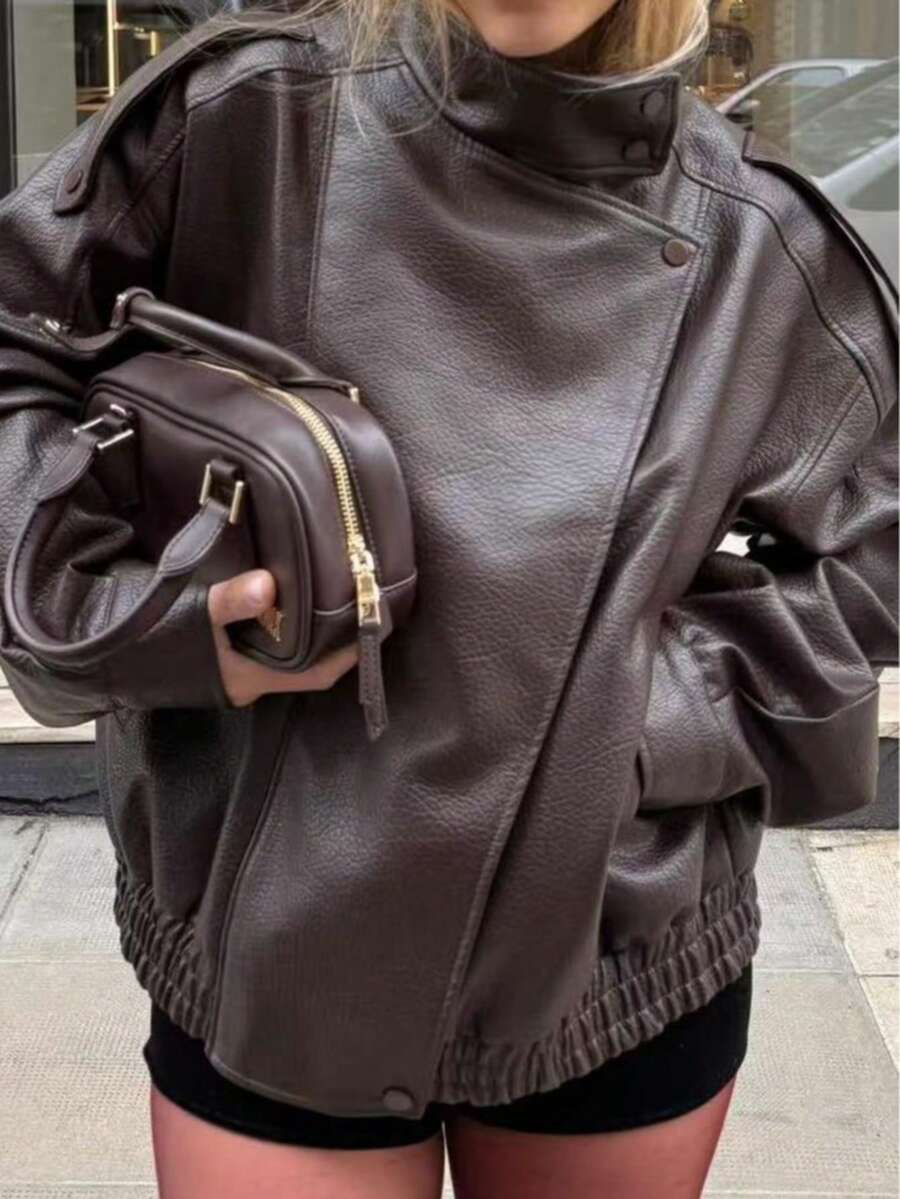 Jaqueta Camelia Leather Oversized