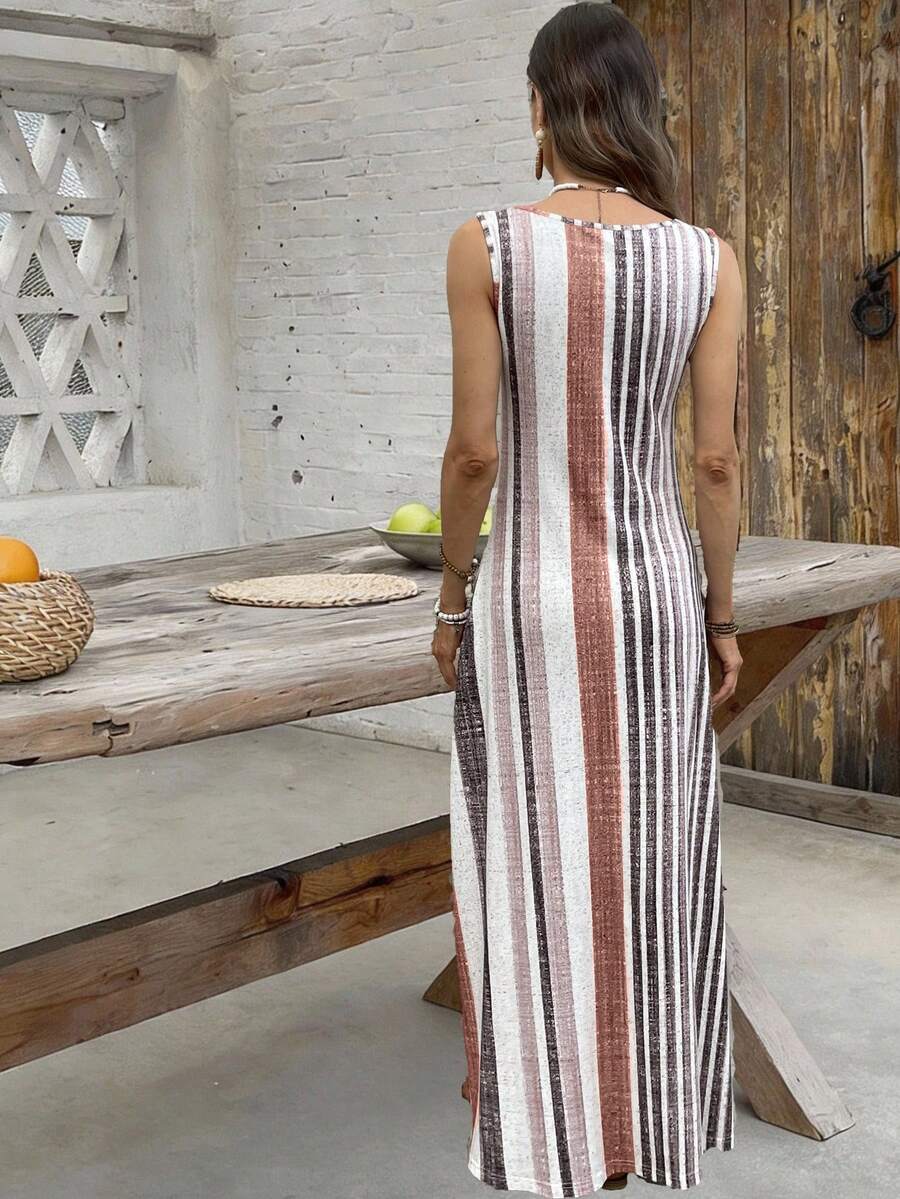 Vestido Helena Retrô Listrado