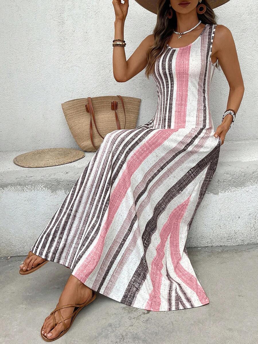 Vestido Helena Retrô Listrado