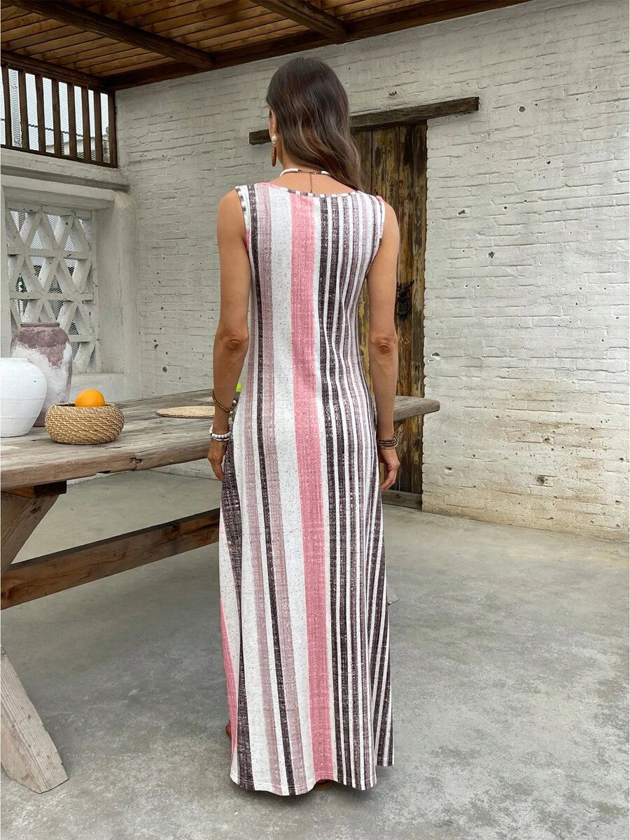 Vestido Helena Retrô Listrado