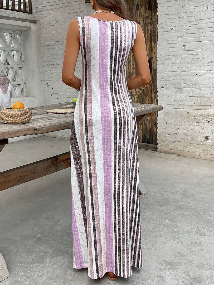 Vestido Helena Retrô Listrado