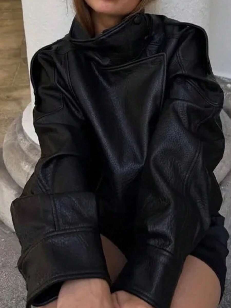 Jaqueta Valentina Leather Noir