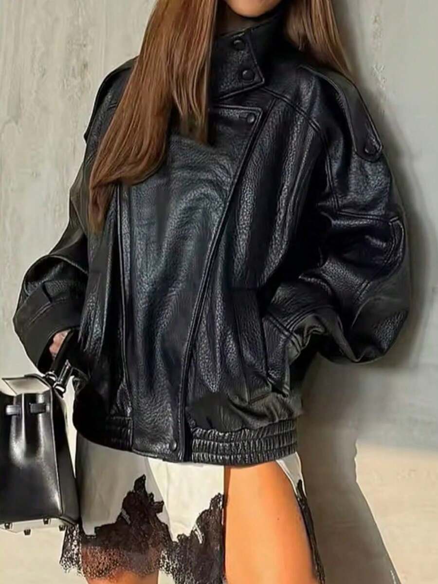 Jaqueta Valentina Leather Noir