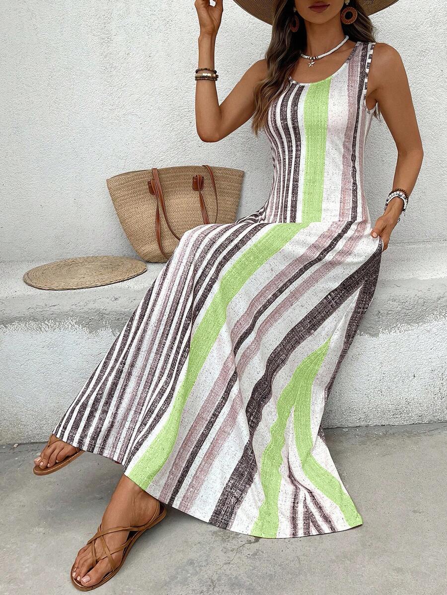 Vestido Helena Retrô Listrado