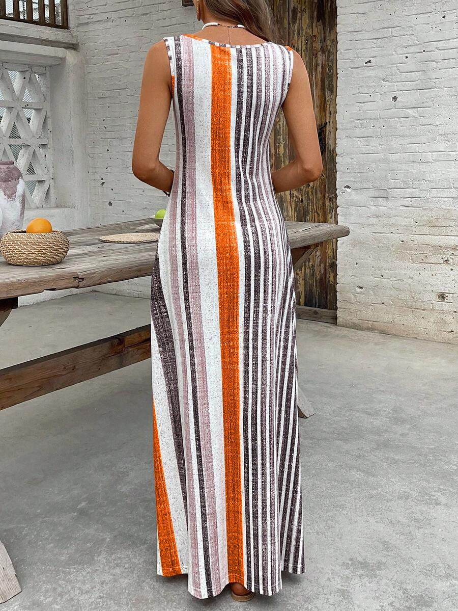 Vestido Helena Retrô Listrado