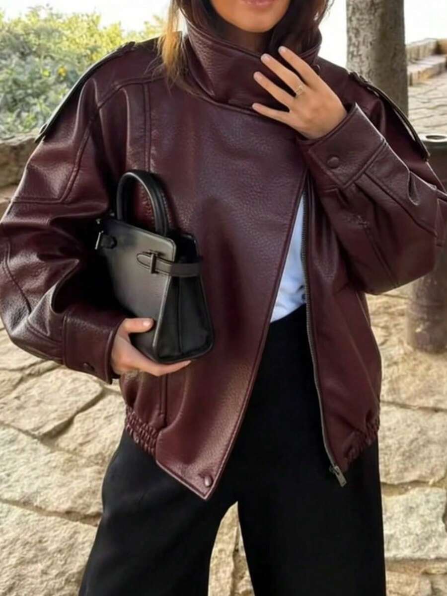 Jaqueta Camelia Leather Oversized