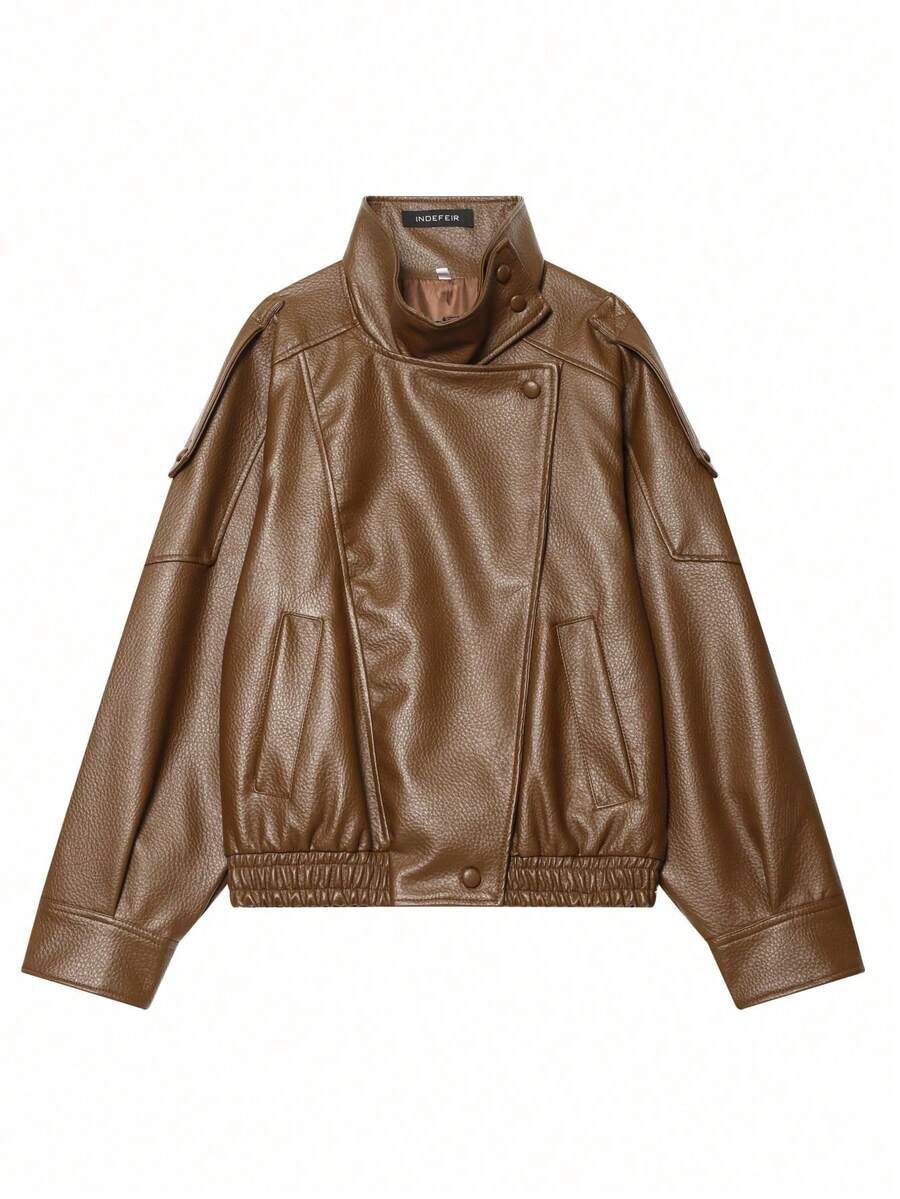Jaqueta Valentina Leather Noir