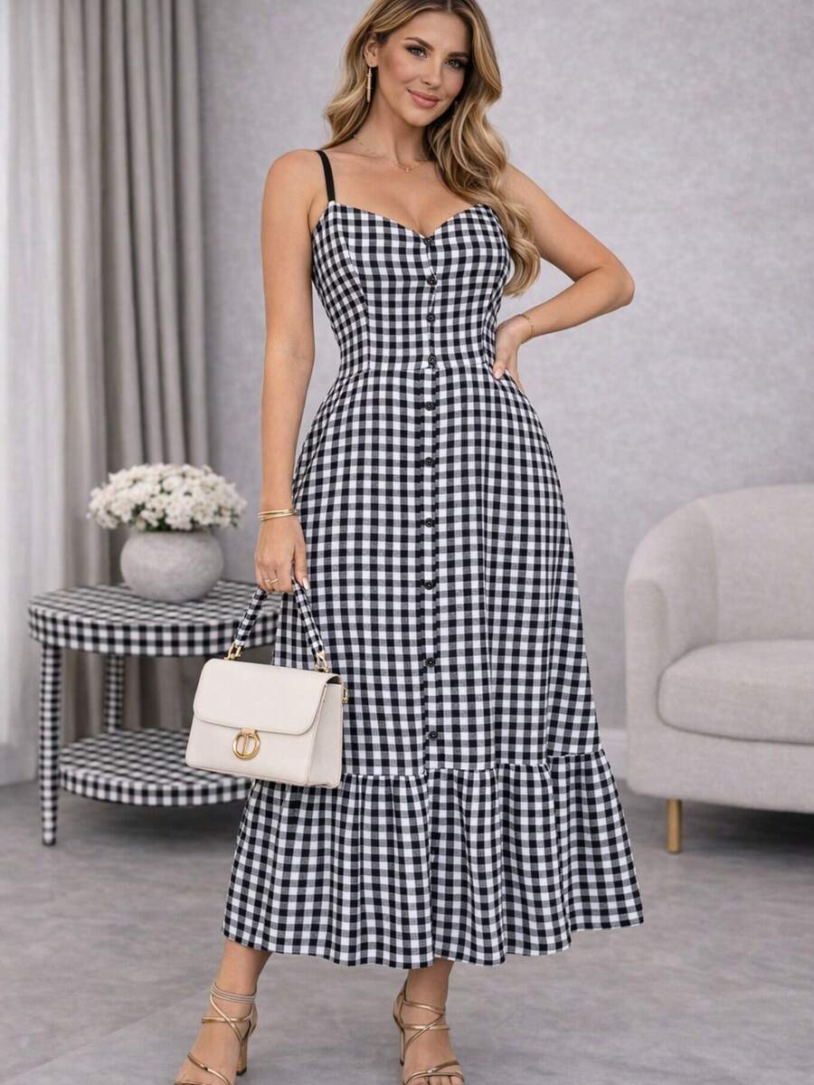 Vestido Camille Xadrez Elegance