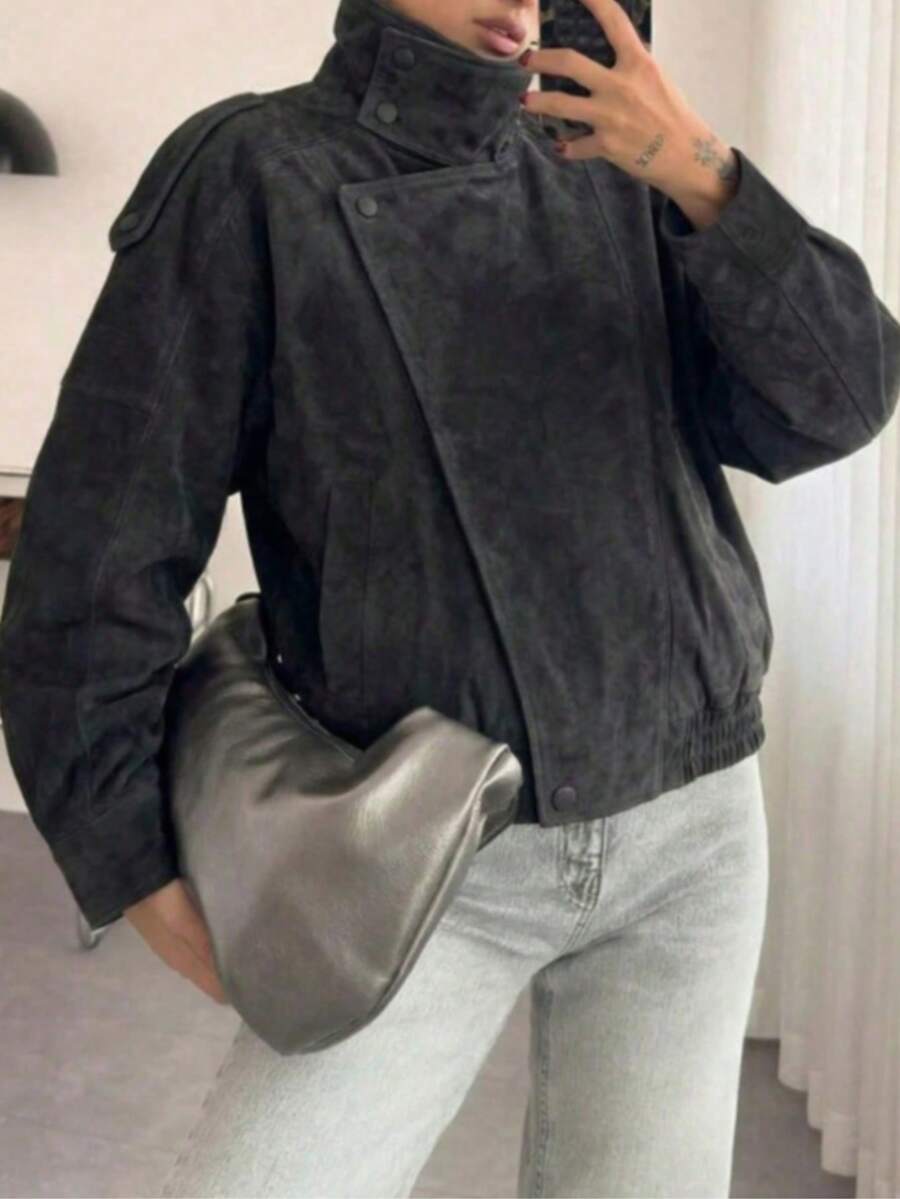 Jaqueta Valentina Leather Noir