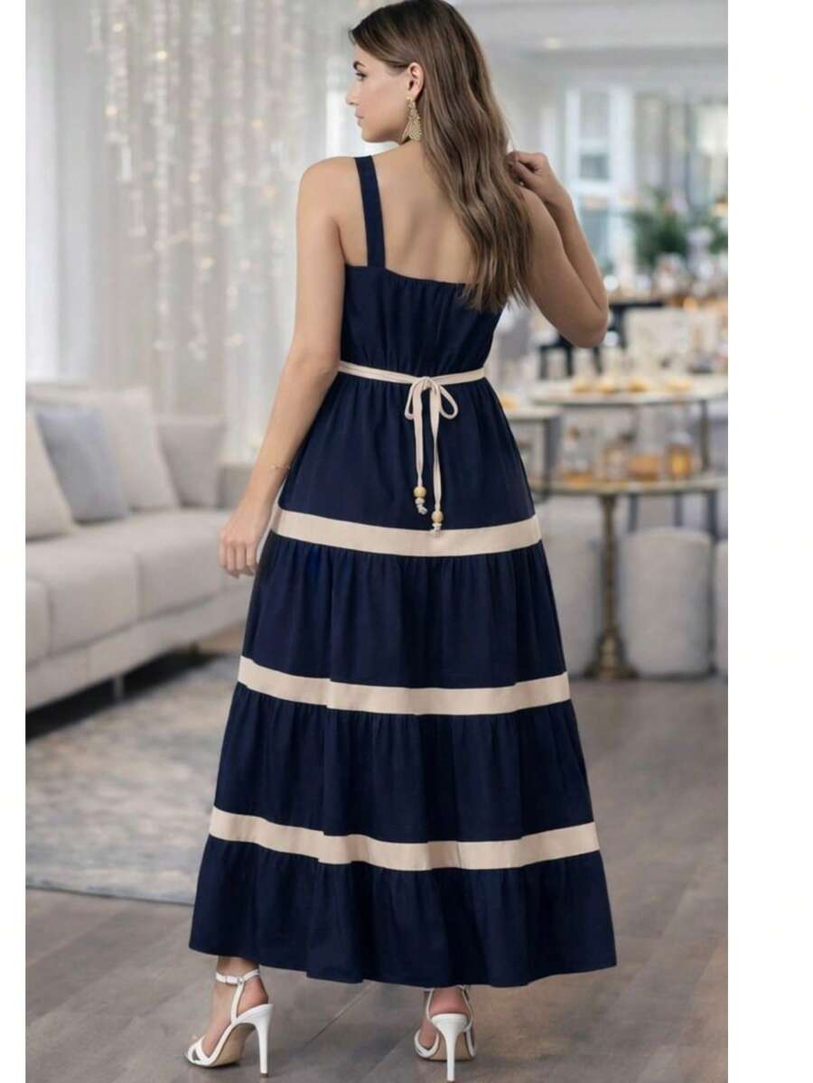 Vestido Lavinia Striped Elegance