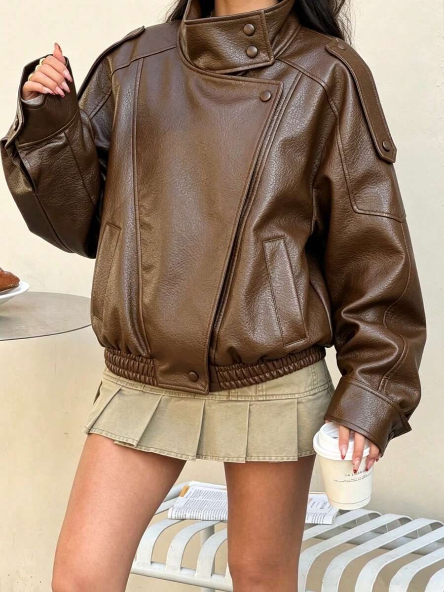 Jaqueta Valentina Leather Noir