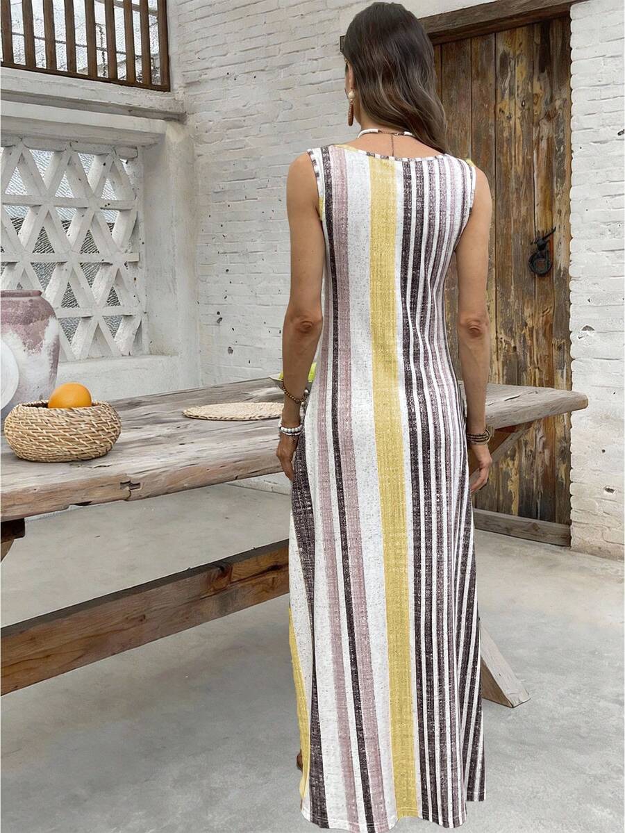 Vestido Helena Retrô Listrado