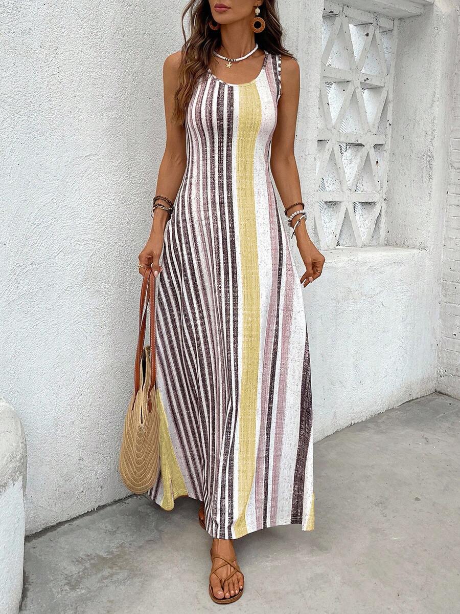 Vestido Helena Retrô Listrado