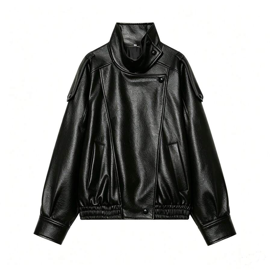 Jaqueta Camelia Leather Oversized
